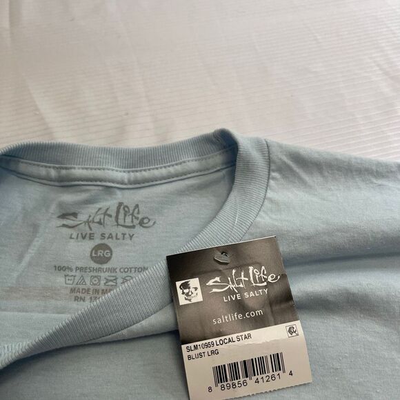 SALT LIFE Support Your Local Bait & Tackle 100% Cotton Crew Neck T-Shirt Large - Picture 4 of 7